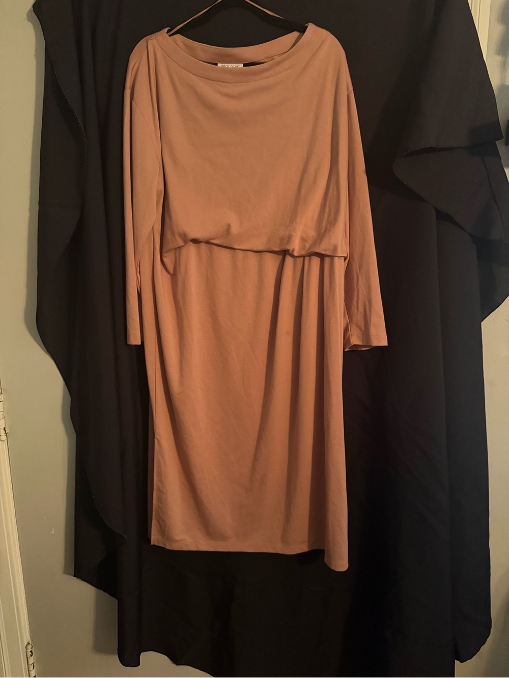 Source Unknown Long Sleeve Dusty Rose Nursing Dress